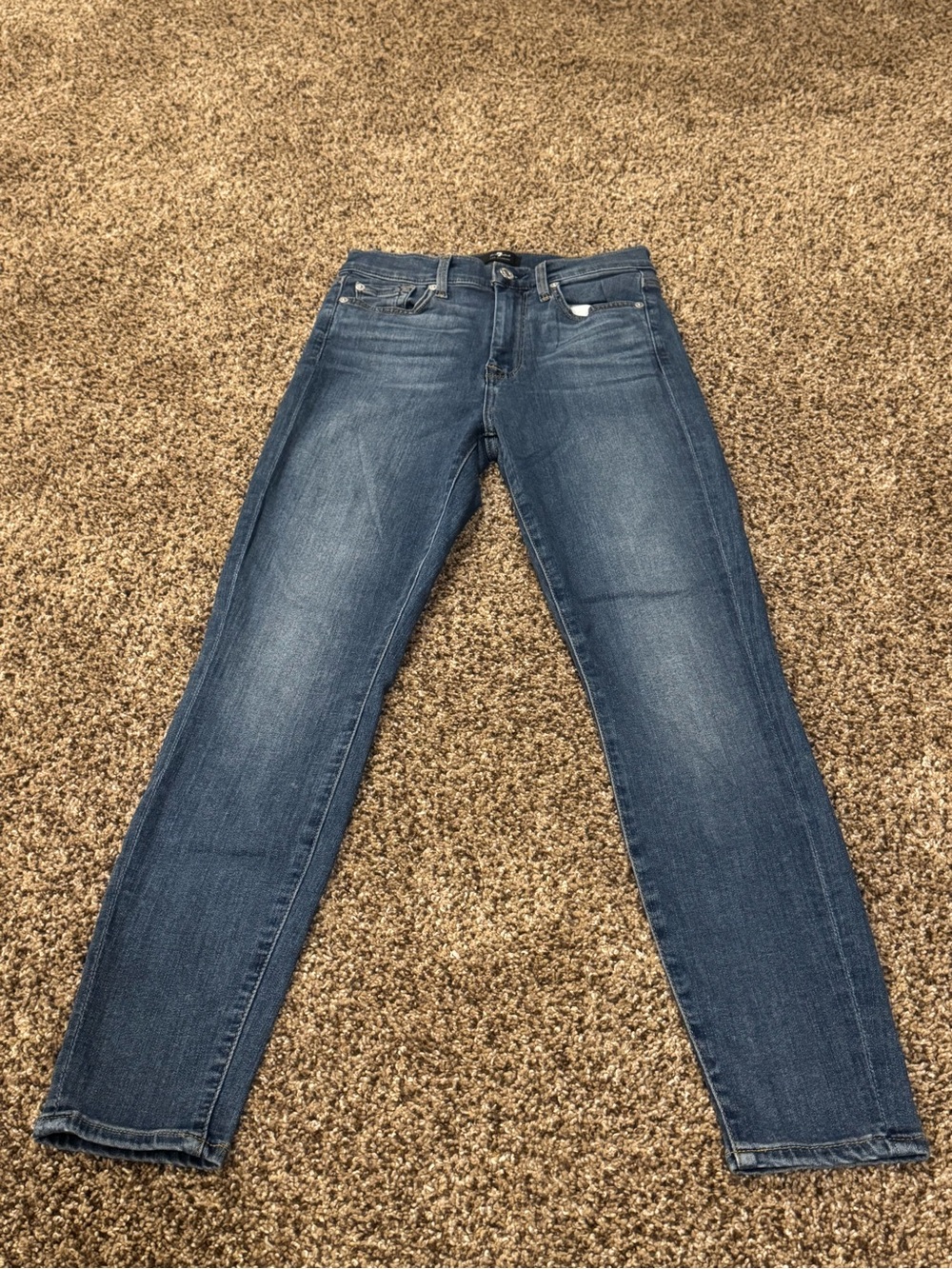7 FOR ALL MANKIND THE HIGH WAIST ANKLE SKINNY JEANS SIZE 26